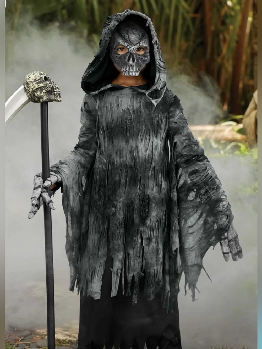 Pottery barn kids grim reaper costume with big hood fit 8-10 years